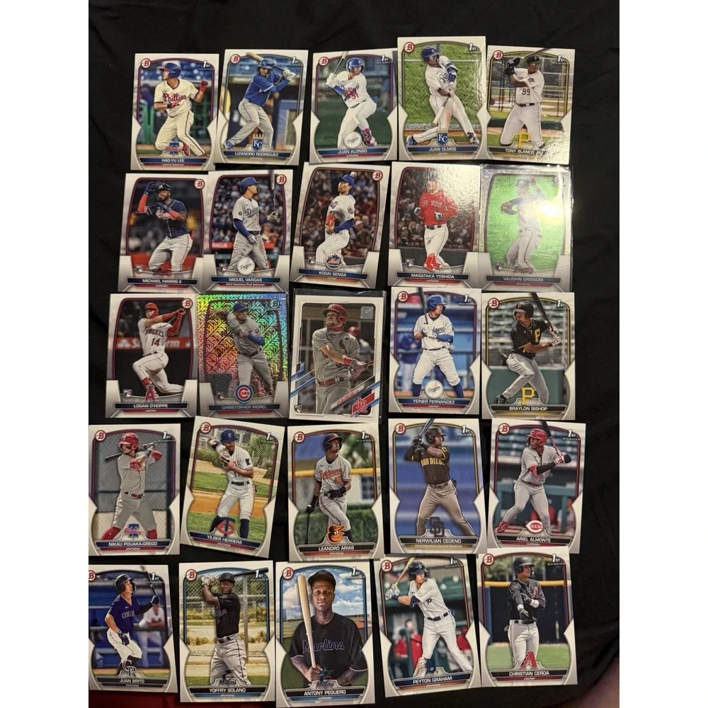 2021 / 2023 Topps MLB‎ baseball cards, series one numbered bp, lot of 50
